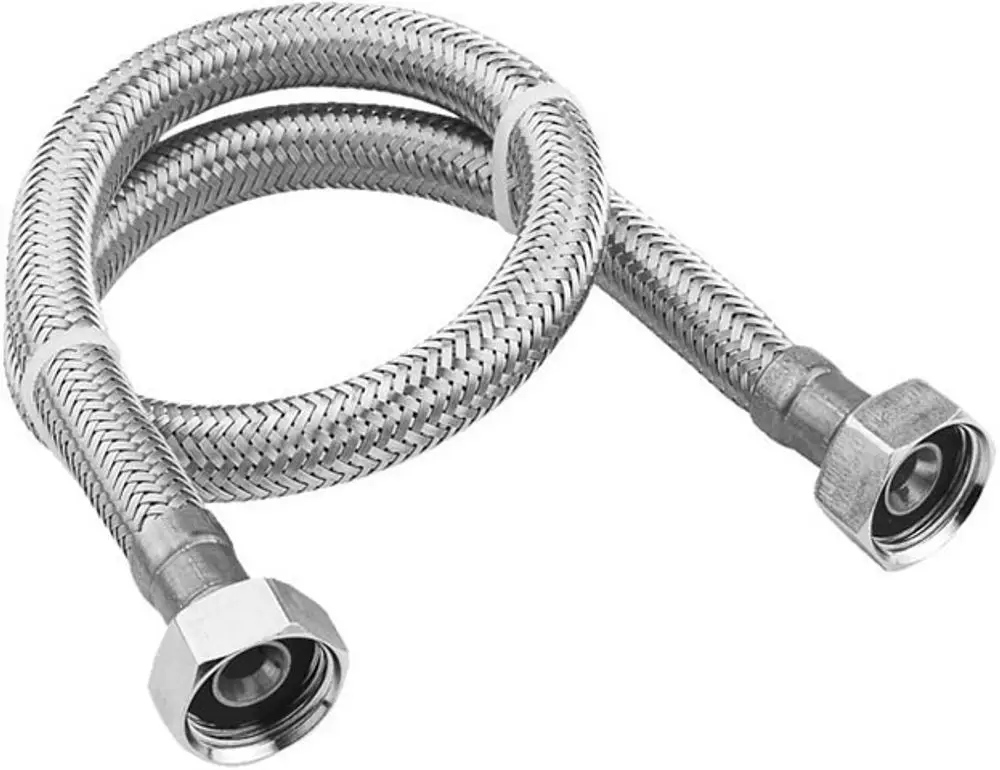 Edelstahl-Druckschlauch mit zwei Außengewinden, geeignet für Installationen. Ideal Standard Produkt mit flexibler Bauart zum Anschluss von Armaturen.